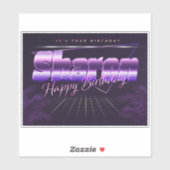 Sharon Prénom lila retro Sticker (Feuille)