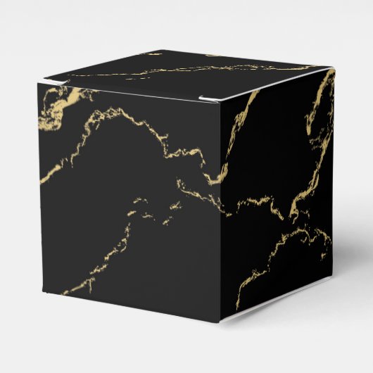 Sharp Black en Gold Marble Bedankdoosjes (Voorkant Zijde)