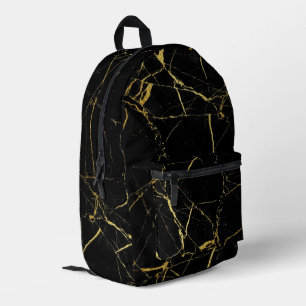 Sharp Black en Gold Marble Bedrukte Rugzak