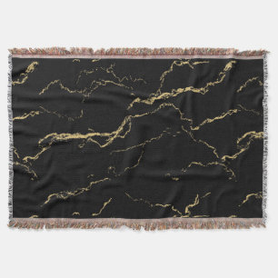 Sharp Black en Gold Marble Deken