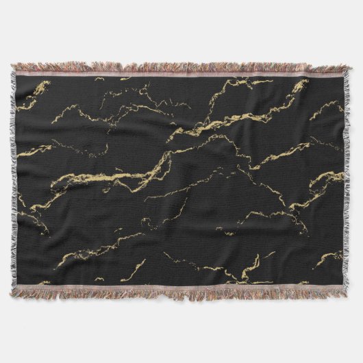 Sharp Black en Gold Marble Deken (Voorkant)