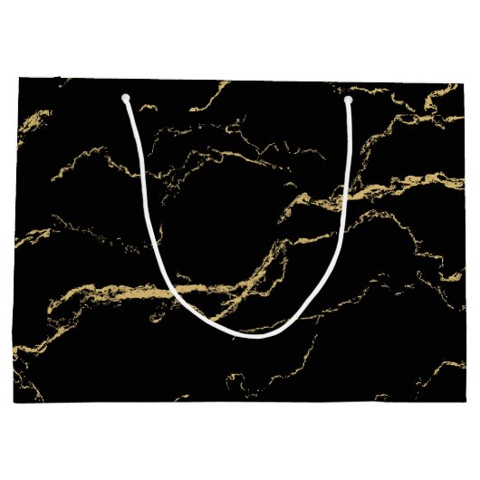 Sharp Black en Gold Marble Groot Cadeauzakje (Achterkant)