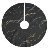 Sharp Black en Gold Marble Kerstboom Rok (Voorkant)