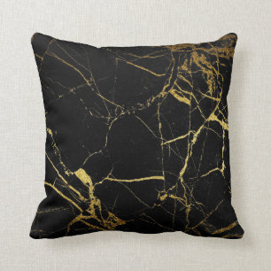 Sharp Black en Gold Marble Kussen