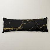 Sharp Black en Gold Marble Lichaamskussen (Voorkant)