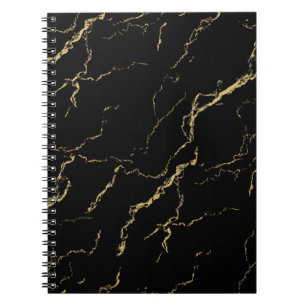 Sharp Black en Gold Marble Notitieboek