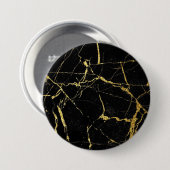 Sharp Black en Gold Marble Ronde Button 7,6 Cm (Voorkant /achterkant)