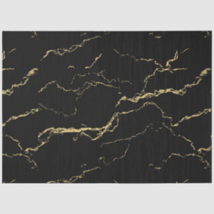 Sharp Black en Gold Marble Tissuepapier