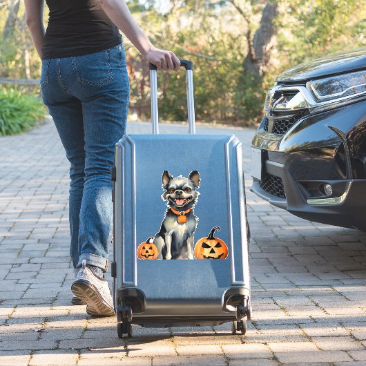 Sharp Dog Guards Halloween Pumpkins Premium Sticker (Koffer Insitu)