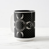 Sharp Edges Monogrammed Curved Blades Tweekleurige Koffiemok (Voorkant links)