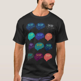SHARP Multi Color Brain Geen Achtergrond T-shirt