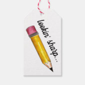 Sharp Yellow #2 potcil School Schrijven Cadeaulabel (Voorkant)