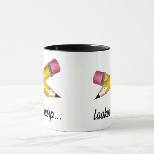 Sharp Yellow #2 potcil School Schrijven Mok (Midden)