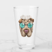 Sharpei in zonnebrillen glas (Achterkant)
