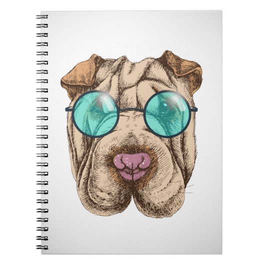 Sharpei in zonnebrillen notitieboek (Voorkant)