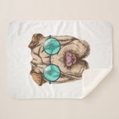 Sharpei in zonnebrillen sherpa deken (Voorkant (horizontaal))