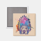 Sharpei Native American Indian Chief Magneet (Voorkant / Achterkant)