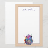 Sharpei Native American Indian Chief | Naam toevoe Briefpapier (Voorkant / Achterkant)