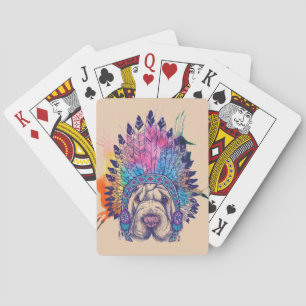 Sharpei Native American Indian Chief Pokerkaarten