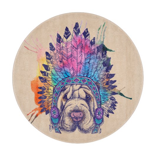 Sharpei Native American Indian Chief Snijplank (Voorkant)