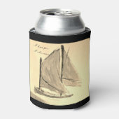 Sharpie Schooner Sailboat - Beverage Koelbox Blikjeskoeler (Blikje Voorkant)