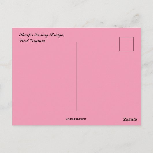 Sharp's Kissingbrug West Virginia Briefkaart (Achterkant)
