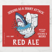 Shart Attack Funny Toilet Shark Bier Etiket (Enkel label)