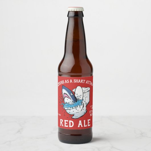 Shart Attack Funny Toilet Shark Bier Etiket (Voorkant)