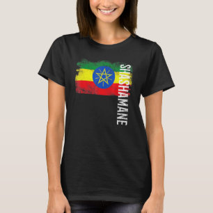 Shashamane Ethiopische vlag voor Ethiopische Manne T-shirt