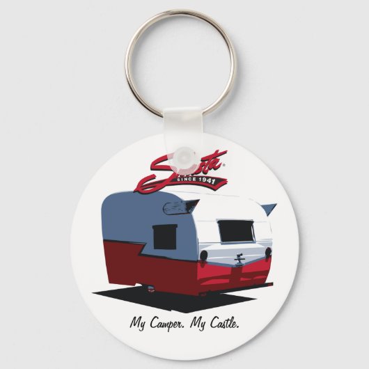 Shasta  Camper - rood Sleutelhanger (Voorkant)