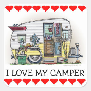 Shasta Camper Trailer RV Vierkante Sticker