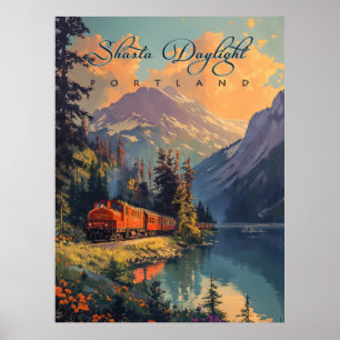  Shasta Daglicht Trein Poster