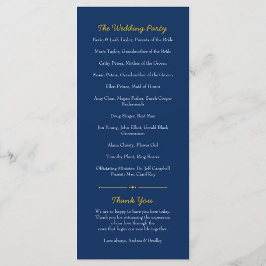 Shasta Daisy Bloem Geel Marine Trouwprogramma Programma (Achterkant)