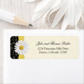 Shasta Daisy Bloemen Bruiloft Retouradres Label (Insitu)