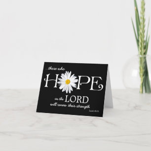Shasta Daisy Hope in the Lord Isaiah 40:31 Card Kaart