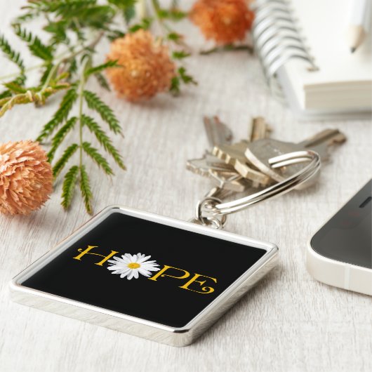 Shasta Daisy Hope Sleutelhanger (Zijkant)