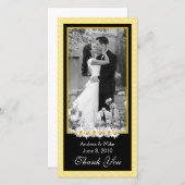Shasta Daisy Jaune Mariage noir Merci (Devant / Derrière)