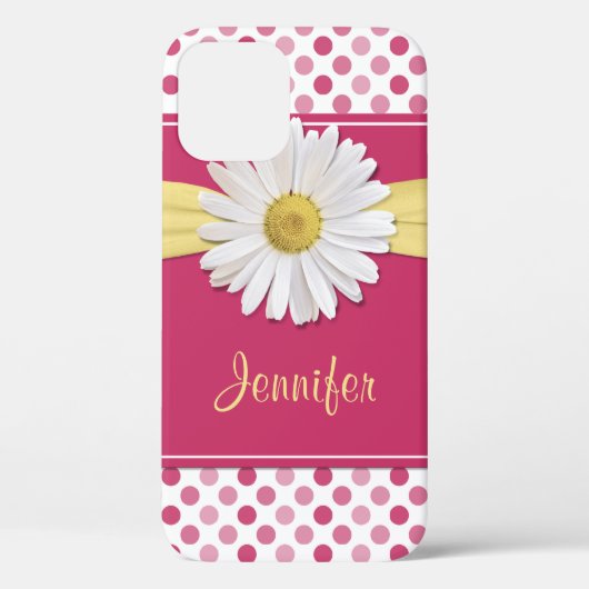 Shasta Daisy Pink Polka Dot Case-Mate iPhone Case (Achterkant)