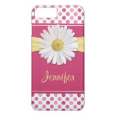 Shasta Daisy Pink Polka Dot iPhone 6 coque (Dos)