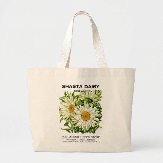 Shasta Daisy  Seed Packet Grote Tote Bag (Voorkant)