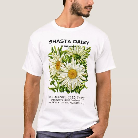 Shasta Daisy  Seed Packet T-shirt (Voorkant)