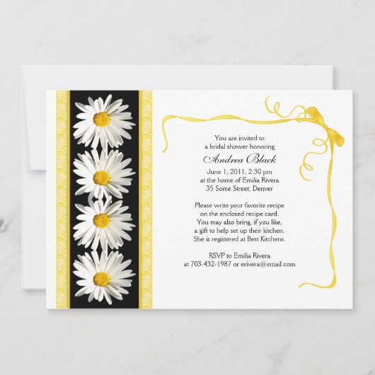 Shasta Daisy Wedding Bridal Shower Kaart (Voorkant)