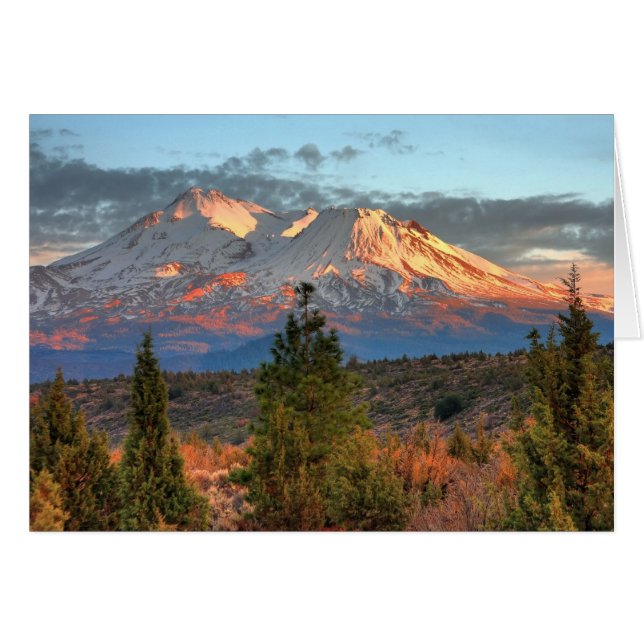 SHASTA DE BÂTI AU COUCHER DU SOLEIL (Devant horizontal)