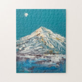 Shasta Moon Abstract Mountain Lake en Moon Legpuzzel (Verticaal)