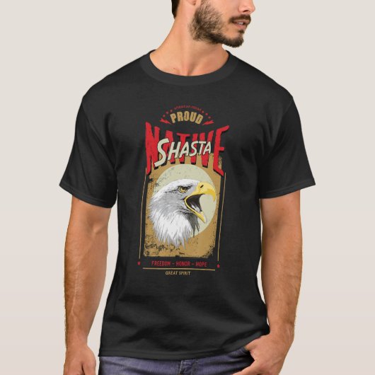Shasta Native American Eagle Spirit  Honor T-shirt (Voorkant)