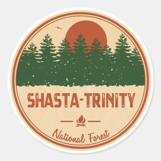 Shasta-Trinity National Forest Ronde Sticker (Voorkant)