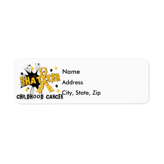Shatter Childhood Cancer Etiket (Voorkant)