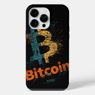 Shattered Bitcoin Logo Crypto Blockchain Design iPhone 14 Pro Max Hoesje