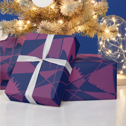 Shattered Blue Red  Cadeaupapier (Feestdagen)