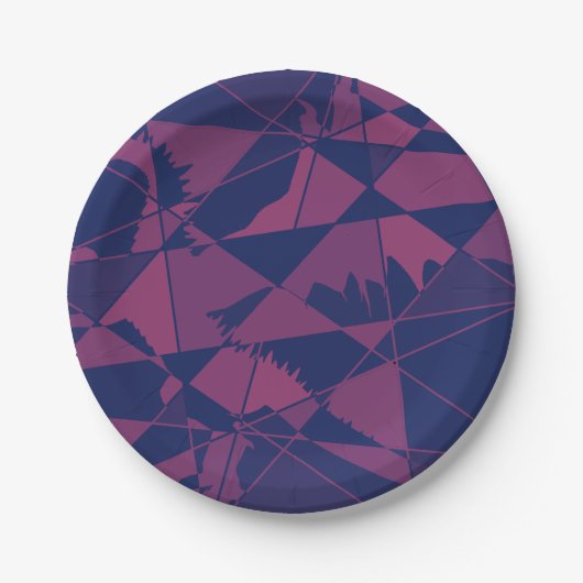 Shattered Blue Red Papieren Bordje (Voorkant)